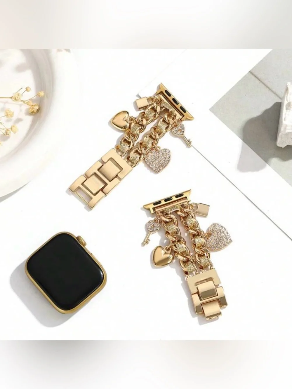 Gold Charm Chain Apple Watch Band Replacement Strap 39-49mm
